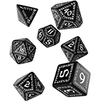 Los mejores  - Q WORKSHOP Runic Black &amp- White RPG Dice Set 7 Polyhedral Pieces